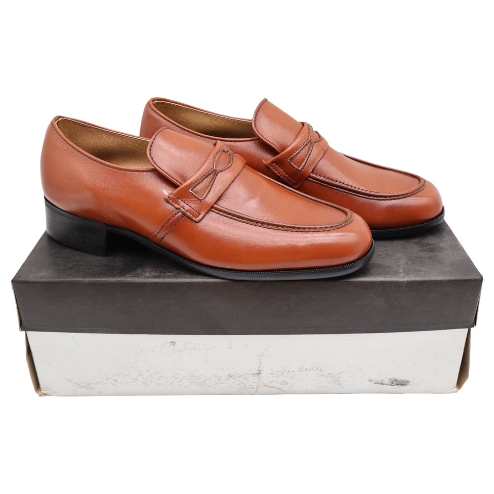 Barclay Loafers Mens 7 D Vintage Cognac Brown Leather PermaSole Shoes 96140